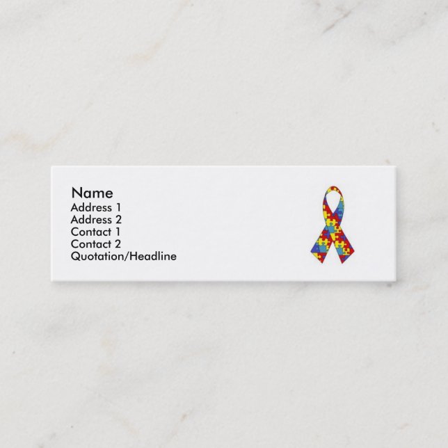 Visite Mini Carte de profil d'autisme (Devant)