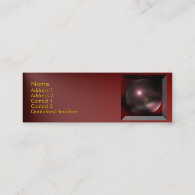 Visite Mini Carte de profil de dimension (Devant)