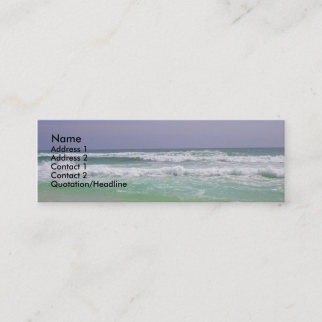 Visite Mini Carte de profil de plage (Devant)