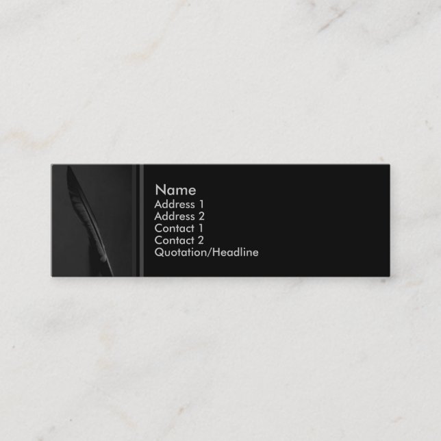 Visite Mini Carte de profil de plume (Devant)