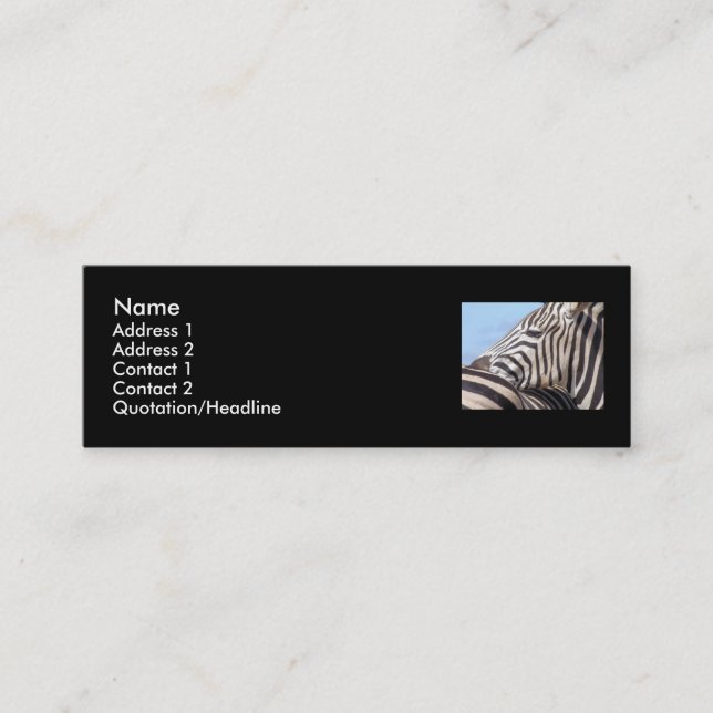 Visite Mini Carte de profil de zèbre (Devant)