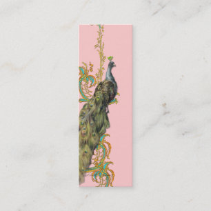 Visite Mini Carte de profil/d'entreprise Peacock Gold Filigree