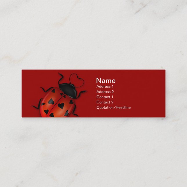 Visite Mini Carte de profil d'insecte d'amour (Devant)