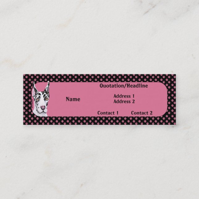 Visite Mini Carte de profil Harlequin Pup Great Dane (Devant)