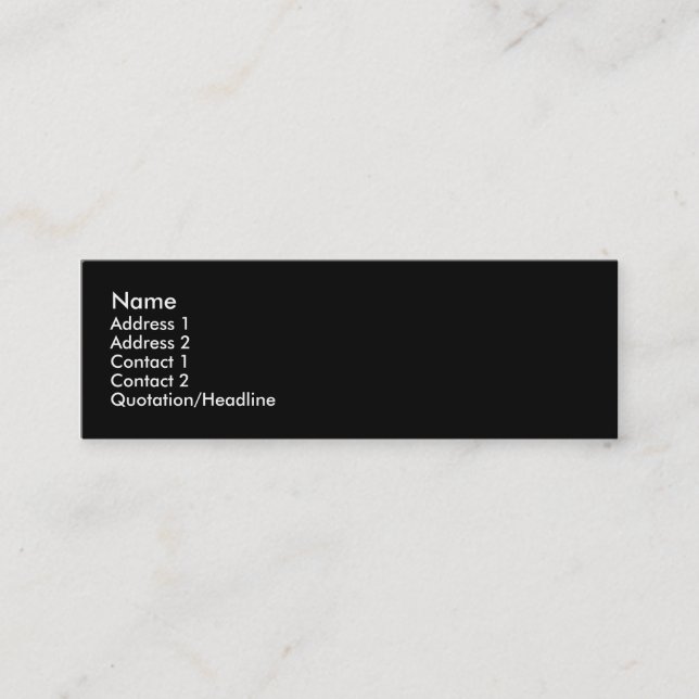 Visite Mini Carte de profil noire (Devant)