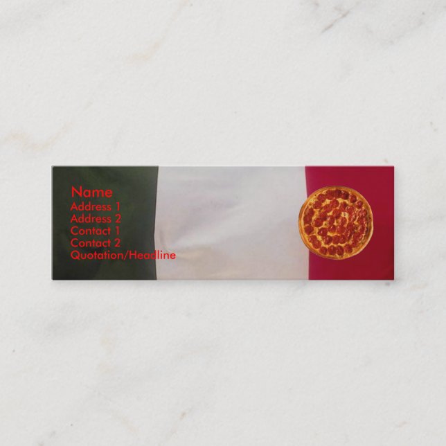 Visite Mini Carte de profil Pizza (Devant)