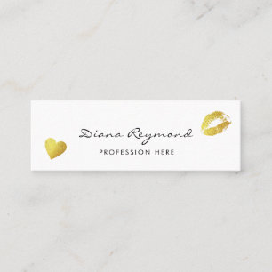 Visite Mini carte de profil pro léger avec coeur et lèvres en 