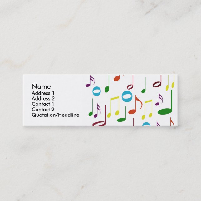 Visite Mini Carte de profil Rainbow Notes (Devant)