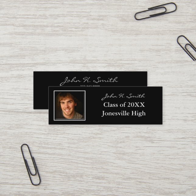 Visite Mini Carte de profil senior avec vos photos (Devant/Arrière en situation)