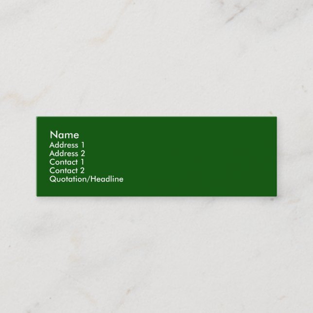 Visite Mini Carte de profil verte (Devant)