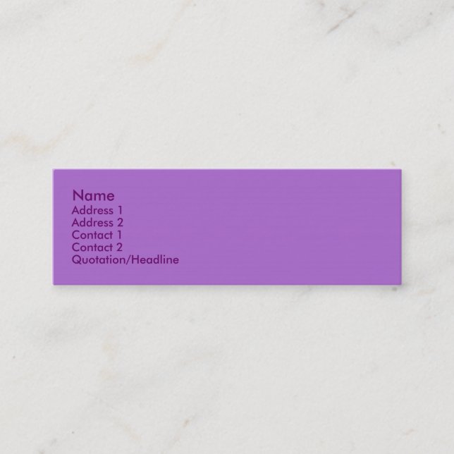 Visite Mini Carte de profil Violet (Devant)