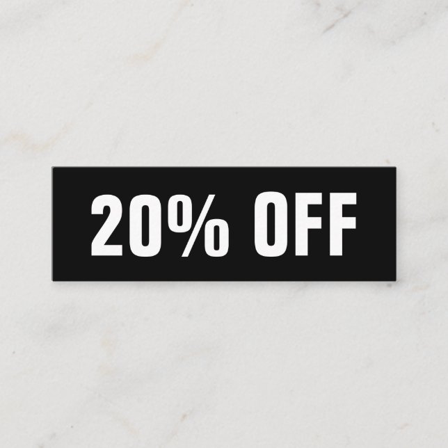 Visite Mini Carte de réduction moderne simple en noir et blanc (Devant)