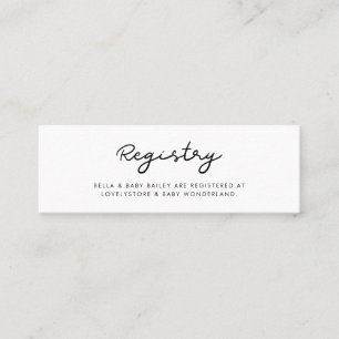 Visite Mini Carte de registre Baby shower simple