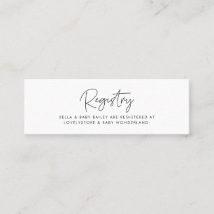 Visite Mini Carte de registre minimaliste moderne Baby shower