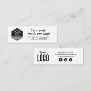 Visite Mini Carte de remerciements de commande personnalisée d