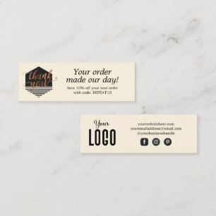 Visite Mini Carte de remerciements de commande personnalisée m
