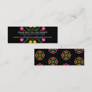 Visite Mini Carte de site Web Floral Espagnol tirée à la main 