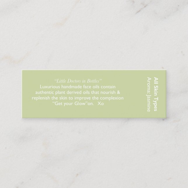 Visite Mini Carte d'ingrédient de jasmin (Devant)