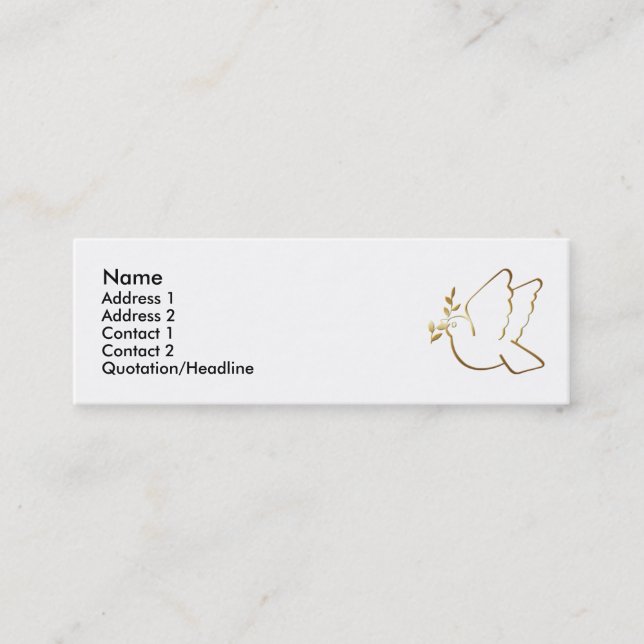 Visite Mini Carte faite sur commande de profil de colombe de (Devant)