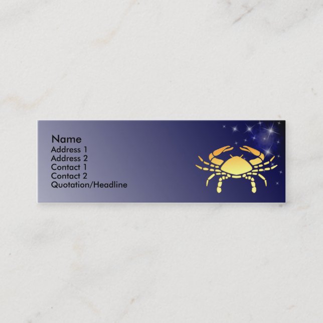 Visite Mini Carte faite sur commande de profil de signe de (Devant)