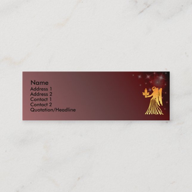 Visite Mini Carte faite sur commande de profil de signe de (Devant)