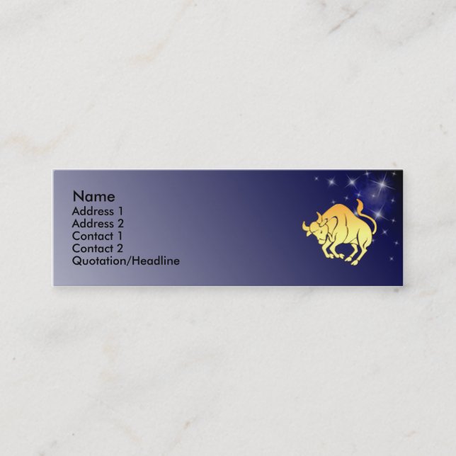 Visite Mini Carte faite sur commande de profil de signe de (Devant)