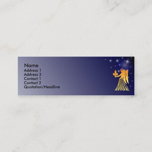 Visite Mini Carte faite sur commande de profil de signe de (Devant)