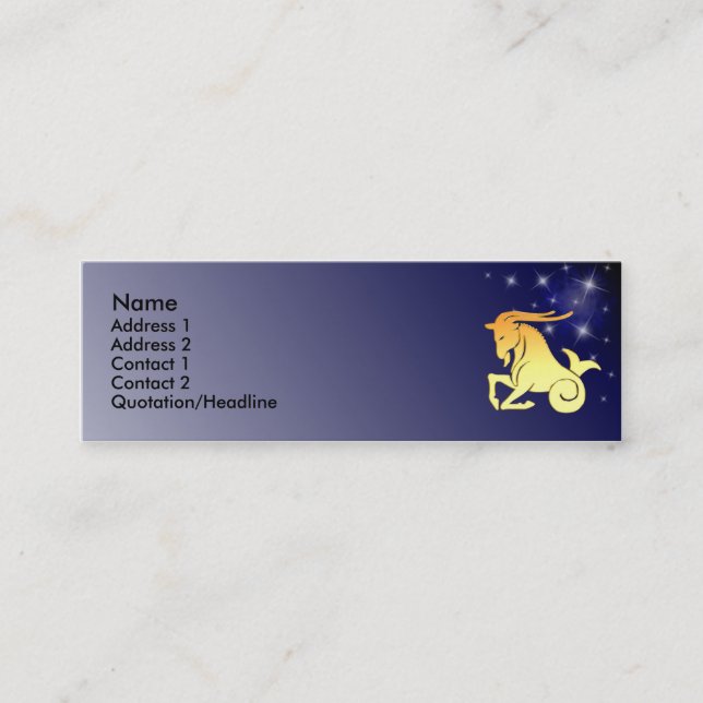 Visite Mini Carte faite sur commande de profil de signe de (Devant)