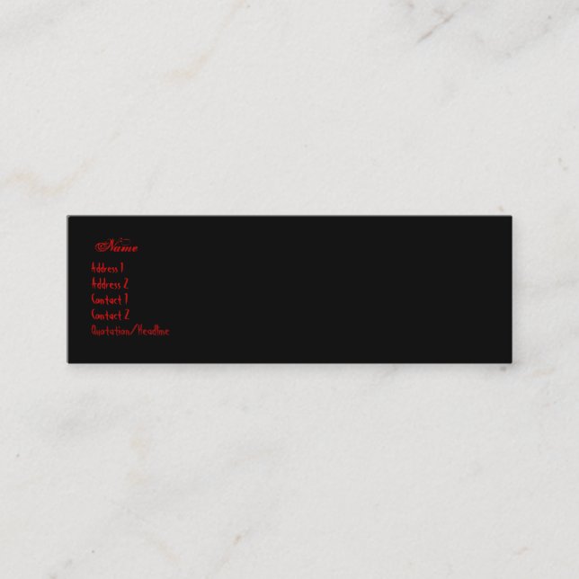 Visite Mini carte gothique de buisiness (Devant)