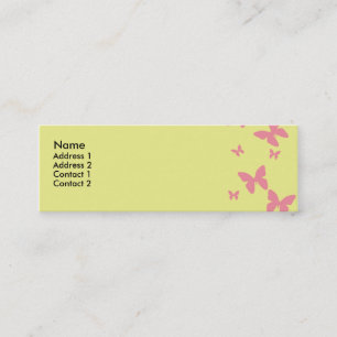 Visite Mini Carte jaune et rose de profil de papillons