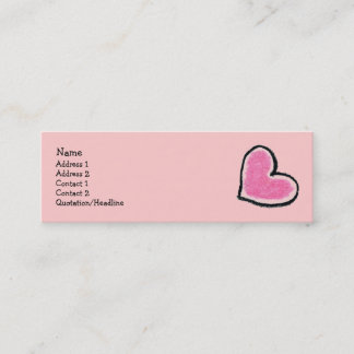 Visite Mini Carte maigre de profil de COEUR ROSE