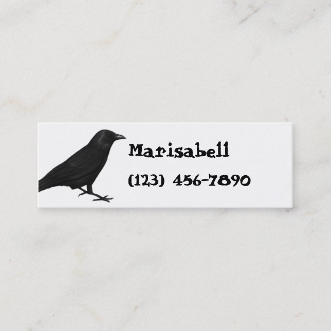 Visite Mini Carte maigre gothique de profil de Raven (Devant)