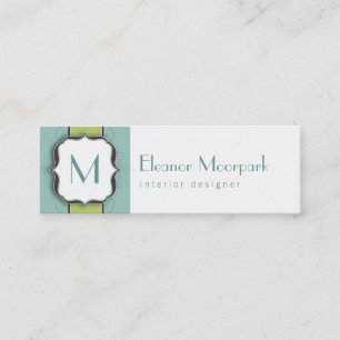 Visite Mini Carte maigre initiale de monogramme rétro