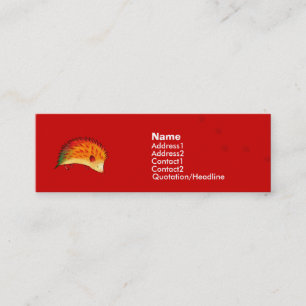Visite Mini Carte orange de profil de hérisson