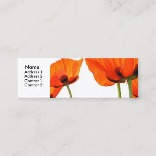 Visite Mini Carte personnalisable de profil de pavots
