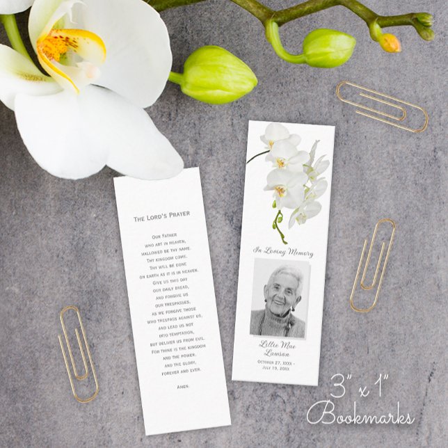 Visite Mini Carte Signet photo simple de prière commémorative  (Simple 3" x 1" MINI funeral memorial prayer photo Bookmarks)