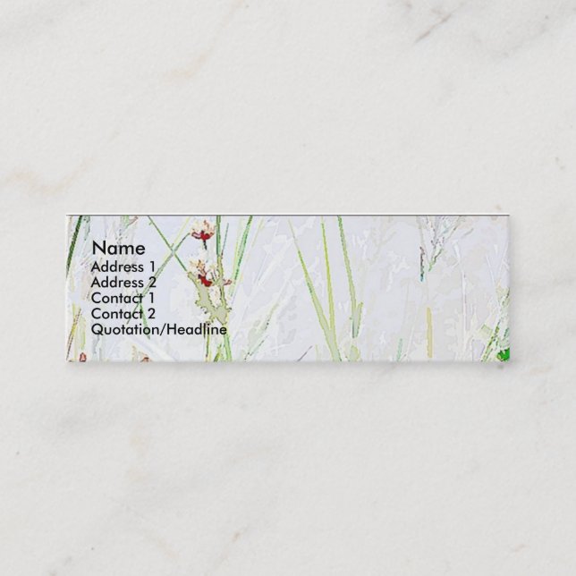 Visite Mini Carte simple de profil d'herbe/fleurs (Devant)