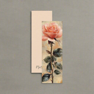 Visite Mini Carte Vintage de Signet Fleur sauvage rose vif