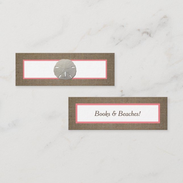 Visite Mini Dollar de sable et carte Signet Burlap (Devant / Derrière)