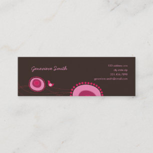 Visite Mini Dots de fleurs roses et carte de profil de plaisir