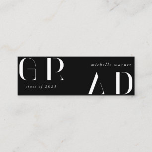 Visite Mini élégante carte de nom de graduation de script mode