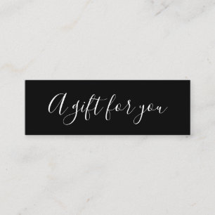 Visite Mini Elégante carte de réduction minimaliste noir et bl