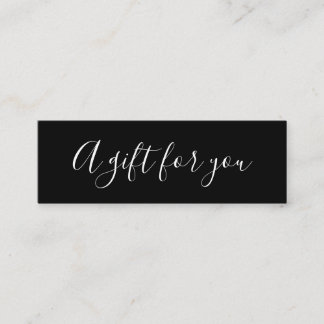 Visite Mini Elégante carte de réduction minimaliste noir et bl