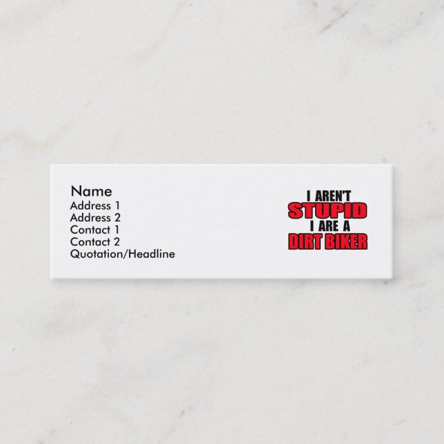 Visite Mini Je Suis Un Vélo De Chemin - Carte De Profil (Devant)