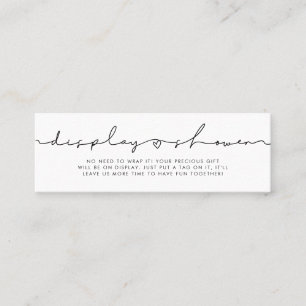 Visite Mini Joli script blanc Afficher la carte de douche insé