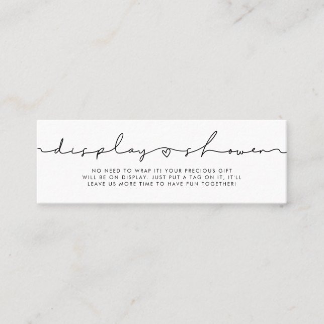 Visite Mini Joli script blanc Afficher la carte de douche insé (Devant)