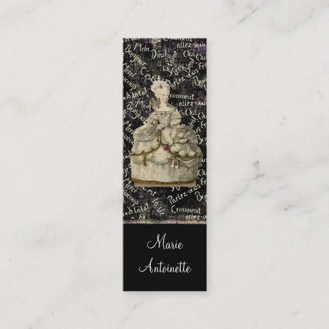 Visite Mini Marie Antoinette Robe Extravagante ~ Carte de visi (Devant)