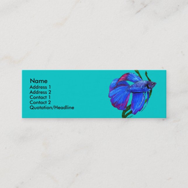 Visite Mini Modèle de carte de profil - poisson de Betta (Devant)