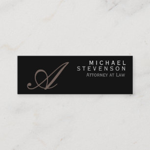 Visite Mini Monogramme de script mince avocat au Carte de visi