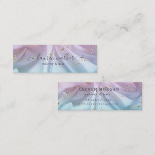 Visite Mini Parties scintillant bleu rose  Satin Carte de visi